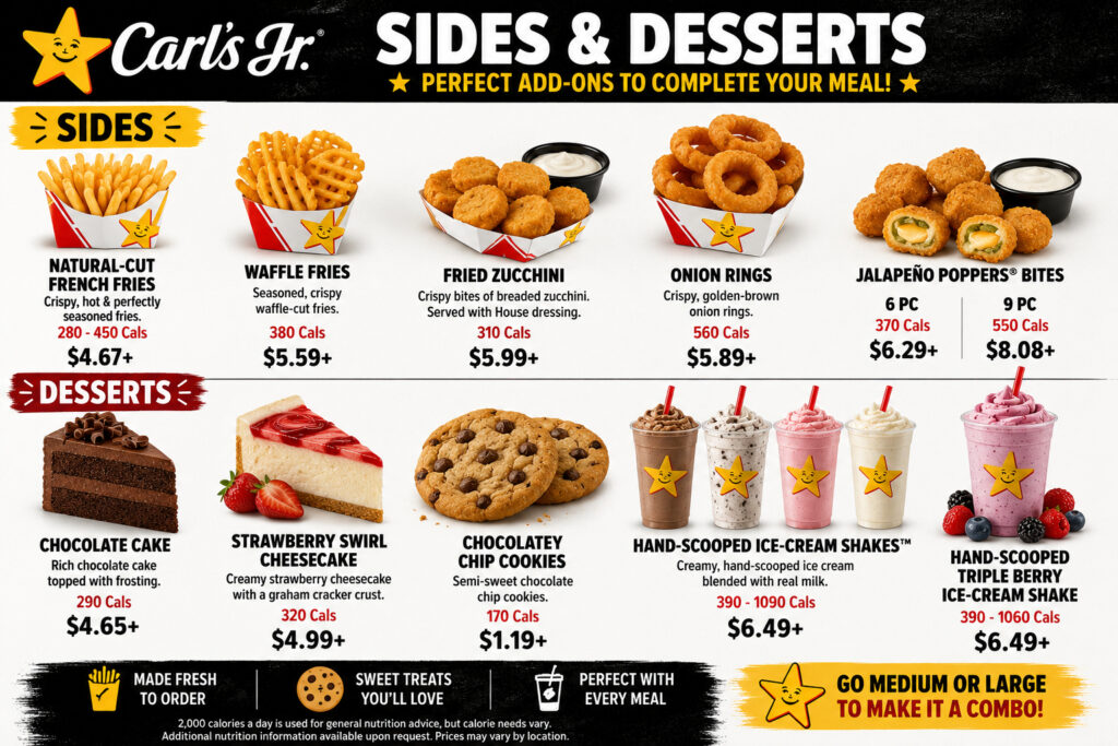 Carl’s Jr. Sides & Desserts Menu